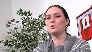 German girl next door doing job casting on the street