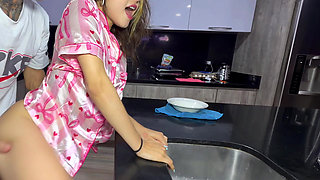 The Hottest Moment: My Best Friend Fucking My Best Friend in the Kitchen While I Was Talking Alone