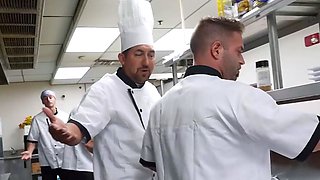 Cute waitress fucked in a reality show