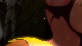 Anime Cowgirl Sex Cage Fucked Hard on the Fence