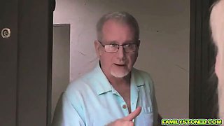 Young babe Chanel Shortcake loves older guys huge cock taking it deep inside her teen pussy from behind