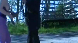 Huge boobs sexy blonde humiliating outside whipping