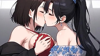 AI Generated Cartoon content, Uncensored video of 18 Year old Anime Girl, Kissing Orgasm of Mature Women