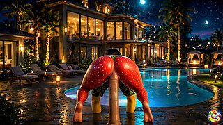 Poolside Passion Under the Stars - AI Hentai ASMR