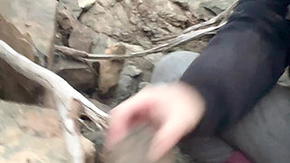 pee on the moutain so fun