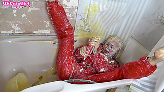 Slippery JOI in Pvc Catsuit: Cream, Custard & Cum Instructions