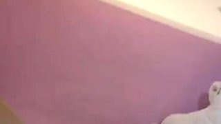 Sexy amateur redhead teen double dildo action