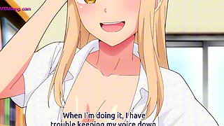 Shy couple fears being caught as he goes all in - HENTAI ENG