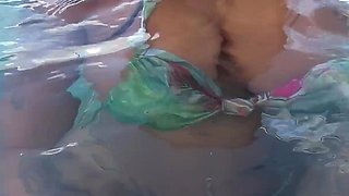 Busty India Gives an Amazing Blowjob in the Hotel Pool to Everyone's Glass- Yasmina Khan