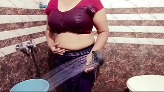 Nusrat Aunty Take Shower and Showing Her Big Boobs