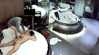 Beautiful brunette caught fucking on hidden cam massage