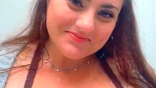 Chubby Brunette Big Boobs Dildo Masturbation