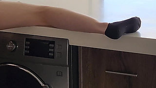 His Stepsister Needs Help with the Washing Machine, He Helps Her Undress and Fucks Her Tight Jeans