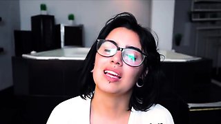 Slutty Latina in glasses wants big dick
