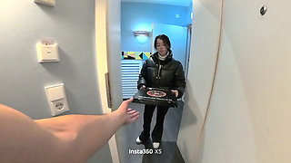 Rough Sex with an Italian Pizza Delivery Teen for Money at the Hotel. She's Little and Pretty Big Tits and a Big Ass.