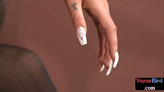 Slutty voyeur watcher at office peeping