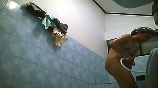 Lovely ass asian naked in a shower