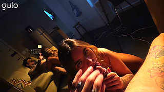 Look who came to visit me after the rave... How hot this naughty sucks!