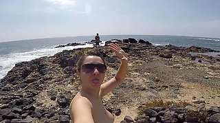 Miriam Prado Busty does a hand job with cumshot on her tits