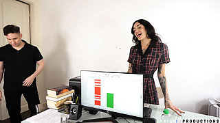 Brisen Squirting Secretary Fucked Hard On Desk - Facial & Swallow