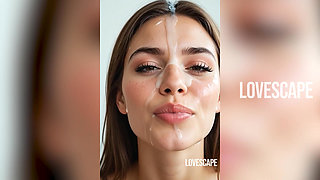 Innocent Blonde Face Flooded - Bukkake Tsunami