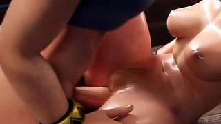 Chun Li fucking Cammy in the locker room