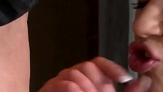 Riding his cock in a public restroom