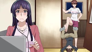 Tiny guy overwhelmed by tall athletic anime giantess babes