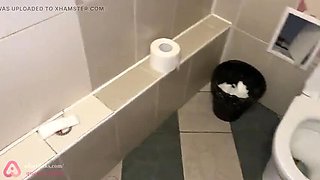 Amelia Queen Peeing in Public Toilet - Close-Up POV Golden Shower Compilation