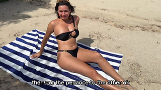 Random Sexy Busty MILF Gets Pounded Hard Outdoors in Public Beach