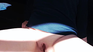 Horny West Aussie with top on and pants off squats and gapes outdoors