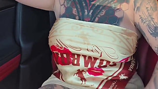 StepMom Catches StepSon Touching Himself in the Car with Her.