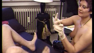 Shaving Session with a German Mature Lady Who Likes to Put Things up His Ass