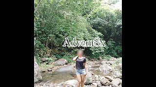 College Couple Outdoor Sex Beside in River