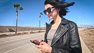 Up Your Skirt and Get in the Cock! Car-sex with Skinny-teen Madison Cumslut