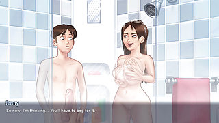 Shower Scene with Cum in Mouth Gameplay