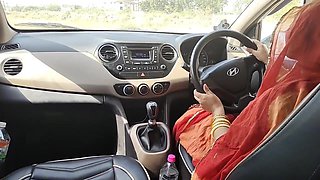 The Car Driving College Student Took Bhabhi to a Car Driving Class While Teaching Her How to Drive