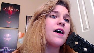 Violet lovely amateur redhead woman toying