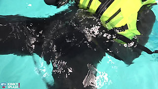 Neoprene Lust: Inflatable Snorkel Vest Pleasure in the Pool