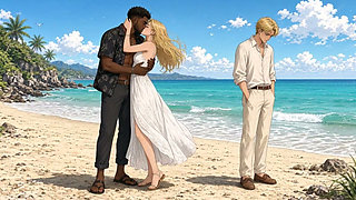 Interracial Kissing and Submissive Cuckold Anime (AI Arts)