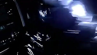 Night Pickup Downjacket MILF Fantasy. Smoking, Car Blowjob and Cum on Glossy Jacket