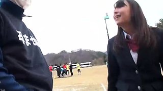 Hot asian slut gives hardcore blowjob to white stud