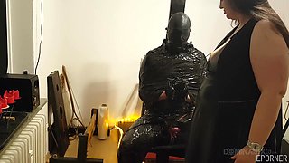 Bound beauty capitulates to daring domination with thrilling intimate passion