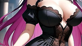 Hentai Gothic Girls with Dyed Hair Showing off Their Big Tits Full Movie