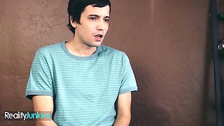 Realityjunkies - huge titted cougar gives her schoolgirl some motivation to study with a sloppy oral