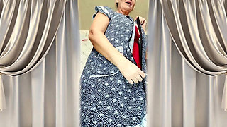 Hot Housewife Lukerya in the Kitchen - Big Natural Breasts and Juicy Ass Tease