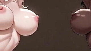 Two Horny Girls in Rope Bondage - Blonde & Ebony Begging for Creampie