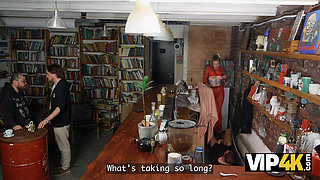 VIP4K. She was Moaning so loudly that the whole Bar wanted to see it