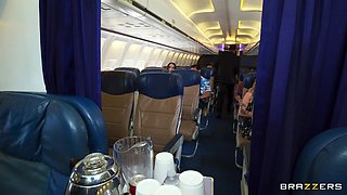 This Flight Attendant Fucks Two BBC Studs Part 2: Angela White, Ricky Johnson, Mazee The Goat in Interracial Threesome