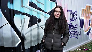 Skinny Brunette Teens First German Scout Casting